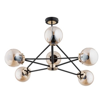 Luster na tyči SAGITO 6xE14/10W/230V zlatá