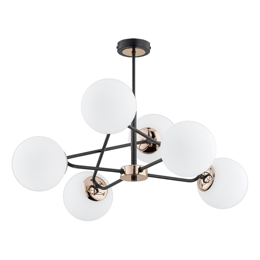 Luster na tyči SAGITO 6xE14/10W/230V zlatá