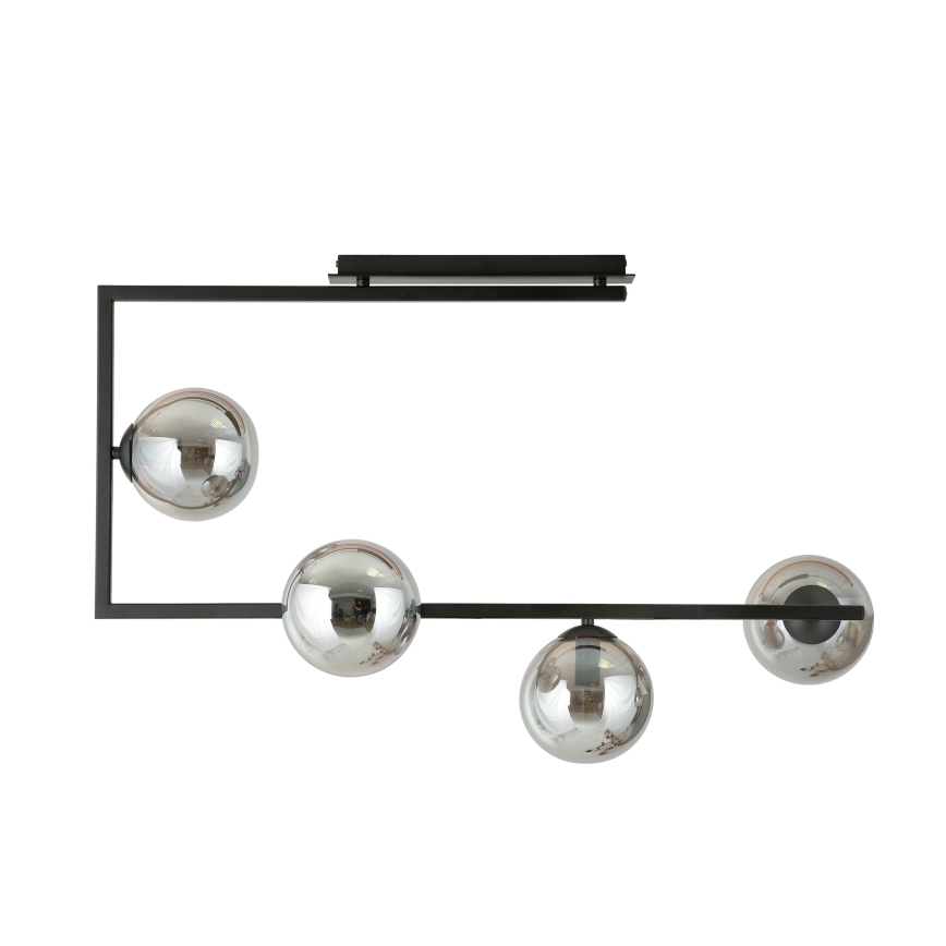 Luster na tyči SOMA 4xE14/10W/230V čierna/šedá