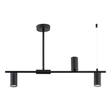 Luster na tyči URANOS 3xGU10/10W/230V čierna
