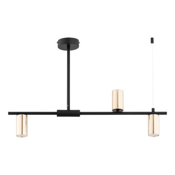 Luster na tyči URANOS 3xGU10/10W/230V čierna/zlatá
