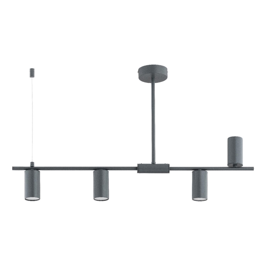 Luster na tyči URANOS 4xGU10/10W/230V šedá
