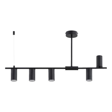 Luster na tyči URANOS 5xGU10/10W/230V čierny
