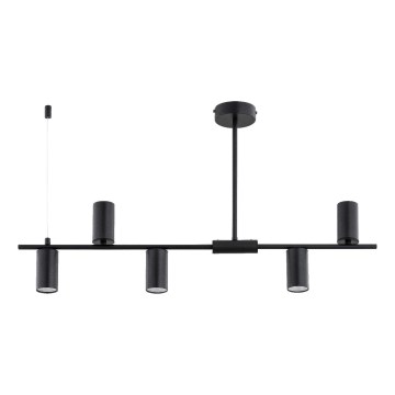 Luster na tyči URANOS 5xGU10/10W/230V čierny