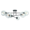Luster na tyči VASCO 6xE27/60W/230V čierna/číra