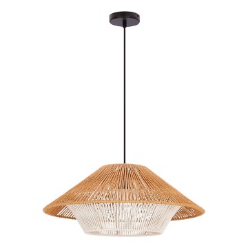 Luster na užetu AFRICA 1xE27/40W/230V promjera 50 cm smeđa/krem