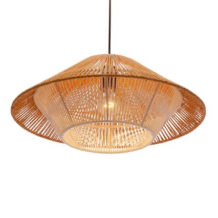 Luster na užetu AFRICA 1xE27/40W/230V promjera 50 cm smeđa/krem
