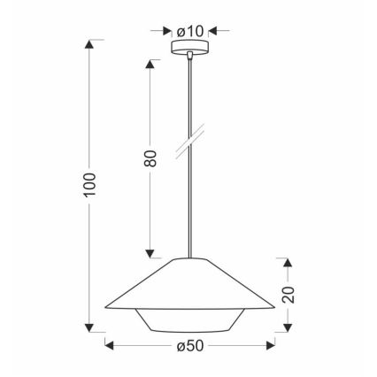 Luster na užetu AFRICA 1xE27/40W/230V promjera 50 cm smeđa/krem
