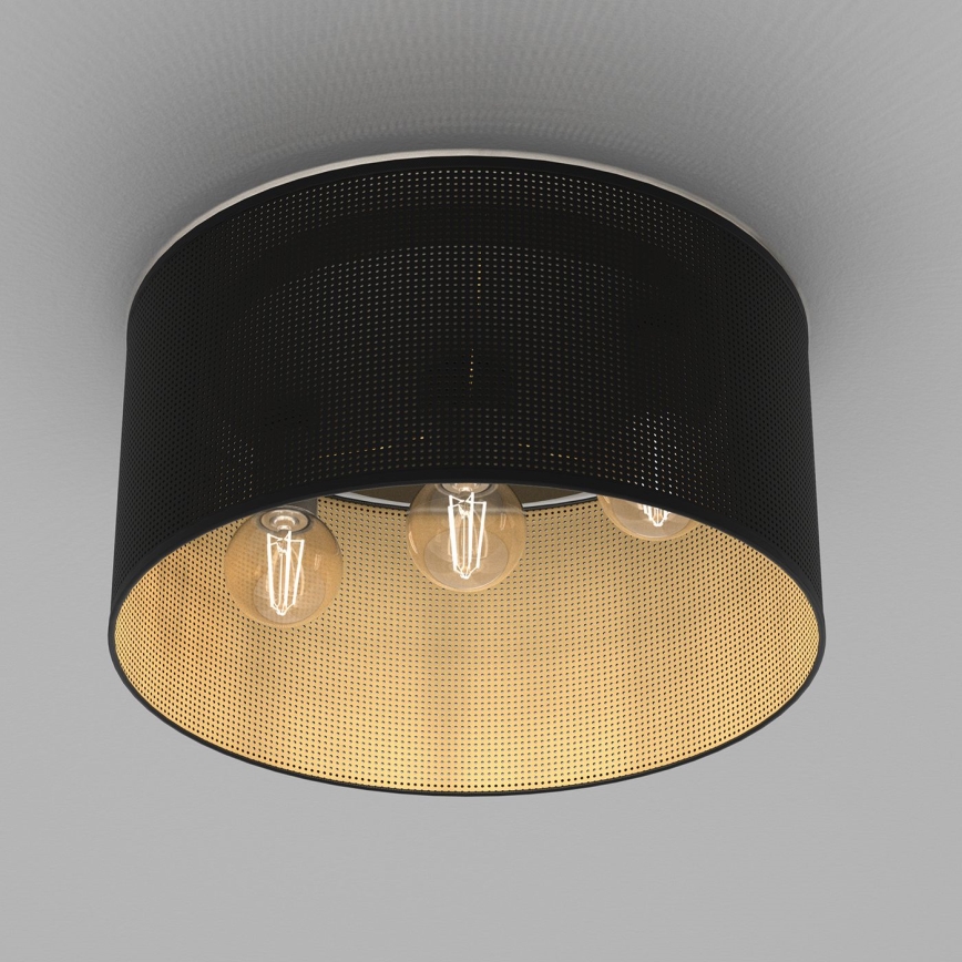 Luster prisadený LOFT SHADE 3xE27/60W/230V čierna/zlatá