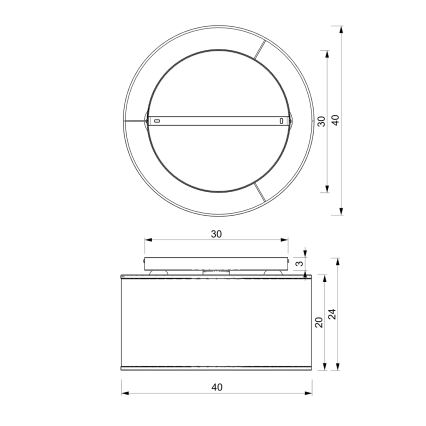Luster prisadený LOFT SHADE 3xE27/60W/230V čierna/zlatá