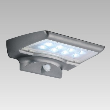 LUXERA 65251 - Vonkajšie solárne svietidlo so senzorom STARGATE 8xLED/0,5W/5,4V IP44 2200 mAh