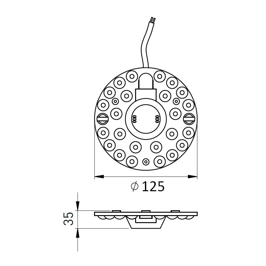 Magnetický LED modul LED/12W/230V, priemer 12,5 cm, 2700/3000/4000/5000/6500K