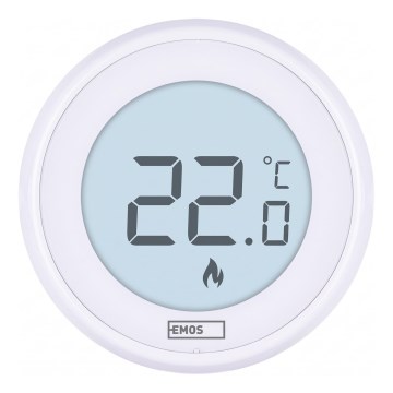 Manuálny izbový termostat 230 V/6 A, napájanie 2× AA, biely