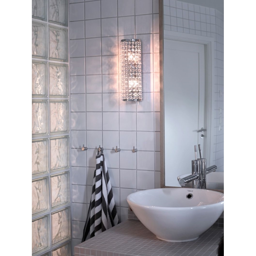Markslöjd 105309 - Kúpeľňové nástenné svietidlo LYSEKIL 2xG9/28W/230V IP44 lesklý chróm