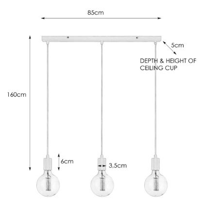 Markslöjd 106336 - Luster na lanku SKY 3xE27/60W/230V