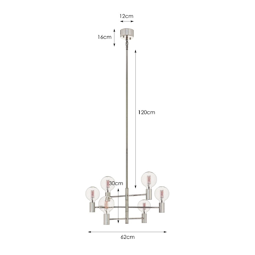 Markslöjd 106418 - Luster na tyči CAPITAL 6xE27/60W/230V mosadz