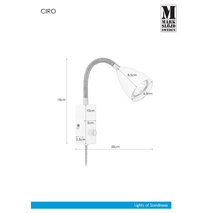 Markslöjd 106588 - Stmievateľné nástenné svietidlo CIRO 1xGU10/7W/230V