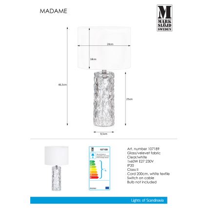 Markslöjd 107189 - Stolná lampa MADAME 1xE27/40W/230V