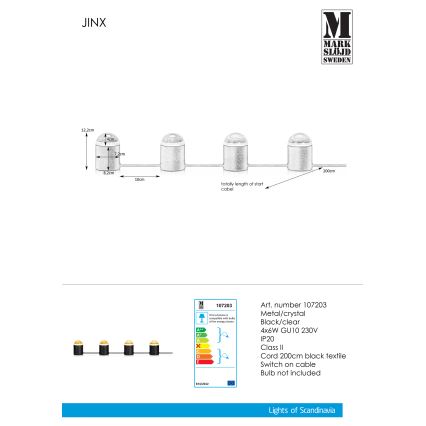Markslöjd 107203 - Krištáľová stolná lampa JINX 4xGU10/6W/230V