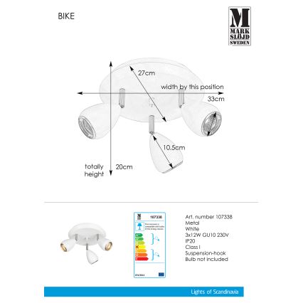 Markslöjd 107338 - Bodové svietidlo BIKE 3xGU10/12W/230V