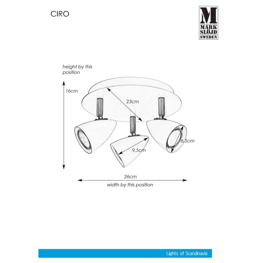 Markslöjd 107411 - Bodové svietidlo CIRO 3xGU10/35W/230V