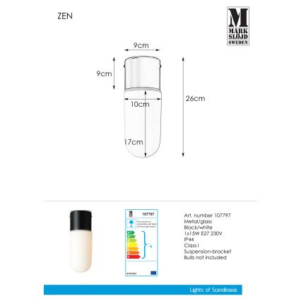 Markslöjd 107797 - Kúpeľňové stropné svietidlo ZEN 1xE27/15W/230V IP44