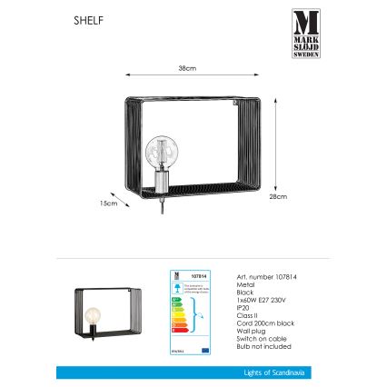 Markslöjd 107814 - Nástenné svietidlo SHELF 1xE27/60W/230V
