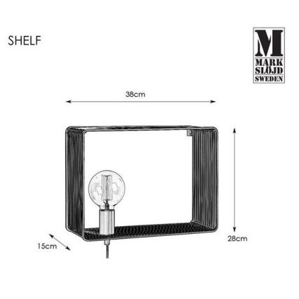 Markslöjd 107815 - Nástenné svietidlo SHELF 1xE27/60W/230V