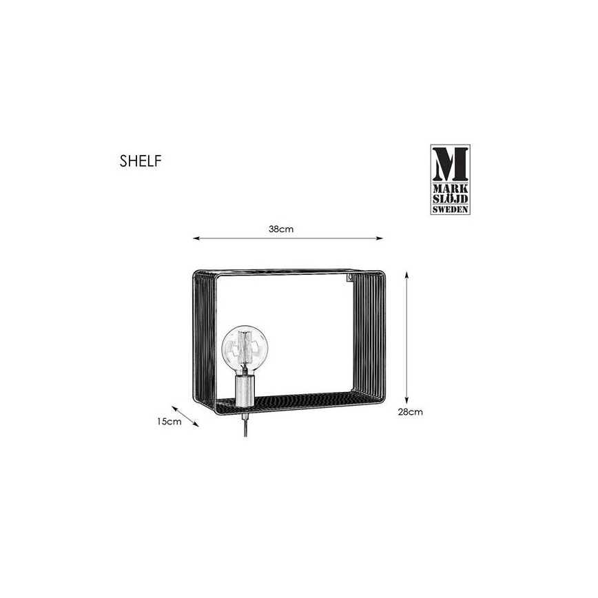 Markslöjd 107815 - Nástenné svietidlo SHELF 1xE27/60W/230V
