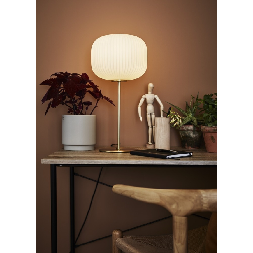 Markslöjd 107819 - Stolná lampa SOBER 1xE27/60W/230V biela/mosadz