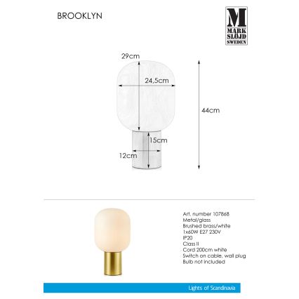 Markslöjd 107868 - Stolná lampa BROOKLYN 1xE27/60W/230V