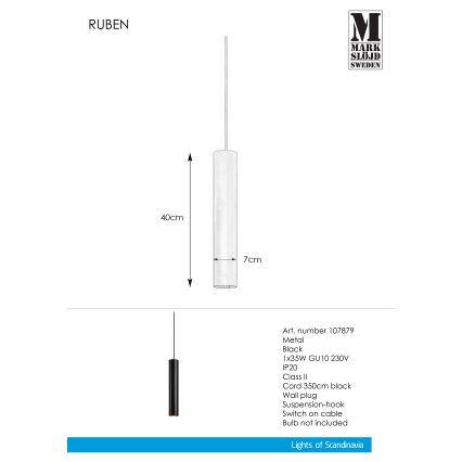 Markslöjd 107879 - Luster na lanku RUBEN 1xGU10/35W/230V