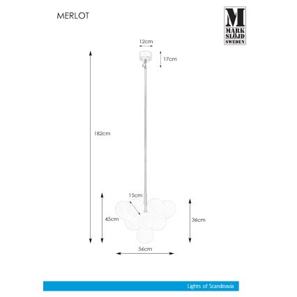 Markslöjd 107903 - Luster na tyči MERLOT 13xG9/20W/230V