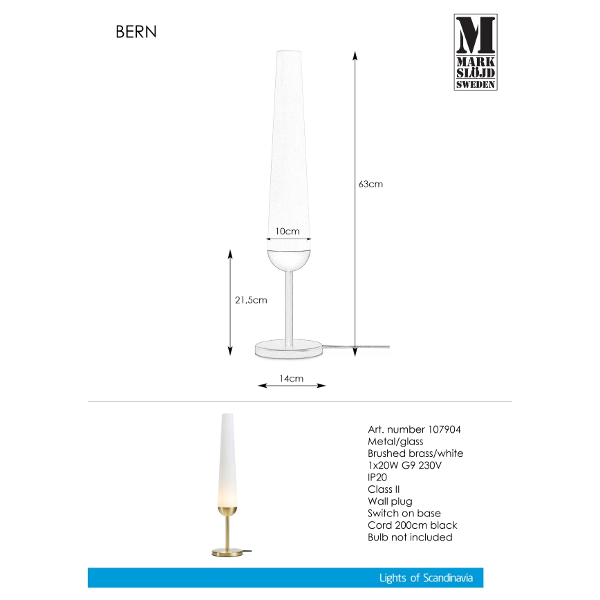Markslöjd 107904 - Stolná lampa BERN 1xG9/20W/230V