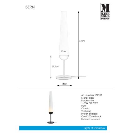 Markslöjd 107905 - Stolná lampa BERN 1xG9/20W/230V
