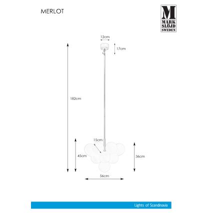 Markslöjd 107911 - Luster na tyči MERLOT 13xG9/20W/230V