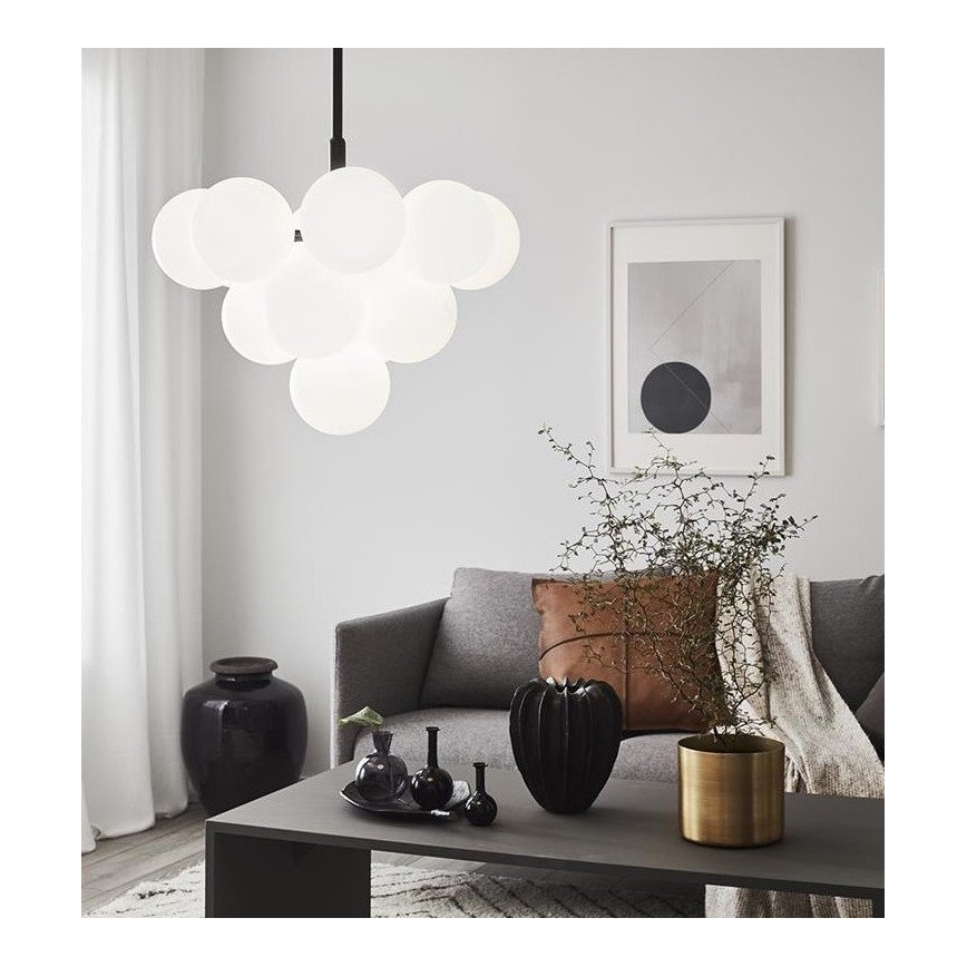 Markslöjd 107911 - Luster na tyči MERLOT 13xG9/20W/230V pr. 56 cm biela/čierna