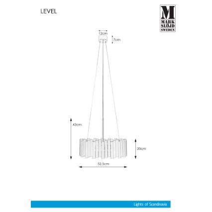 Markslöjd 107925 - Luster na tyči LEVEL 3xE27/60W/230V