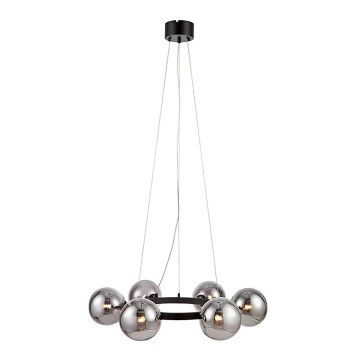 Markslöjd 108051 - Luster na lanku CIRCLE 6xG9/20W/230V čierna