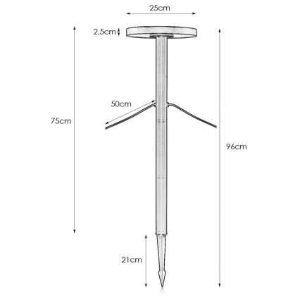 Markslöjd 108173 - Vonkajšia LED lampa GARDEN24 LED/5W/24V 75 cm IP44 čierna