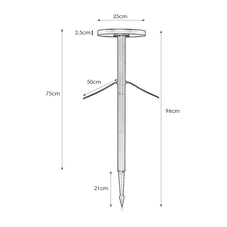 Markslöjd 108173 - Vonkajšia LED lampa GARDEN24 LED/5W/24V 75 cm IP44 čierna