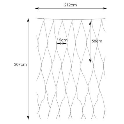 Markslöjd 108178 - LED Vonkajší vianočný záves GARDEN24 160xLED/4W/24V 2x2m teplá biela