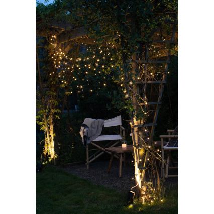 Markslöjd 108179 - LED vonkajší vianočný záves GARDEN24 160xLED/9,6W/24V 3,1m teplá biela