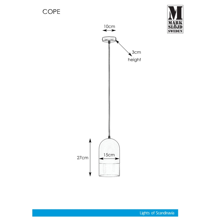 Markslöjd 108225 - Luster na lanku COPE 1xE14/18W/230V