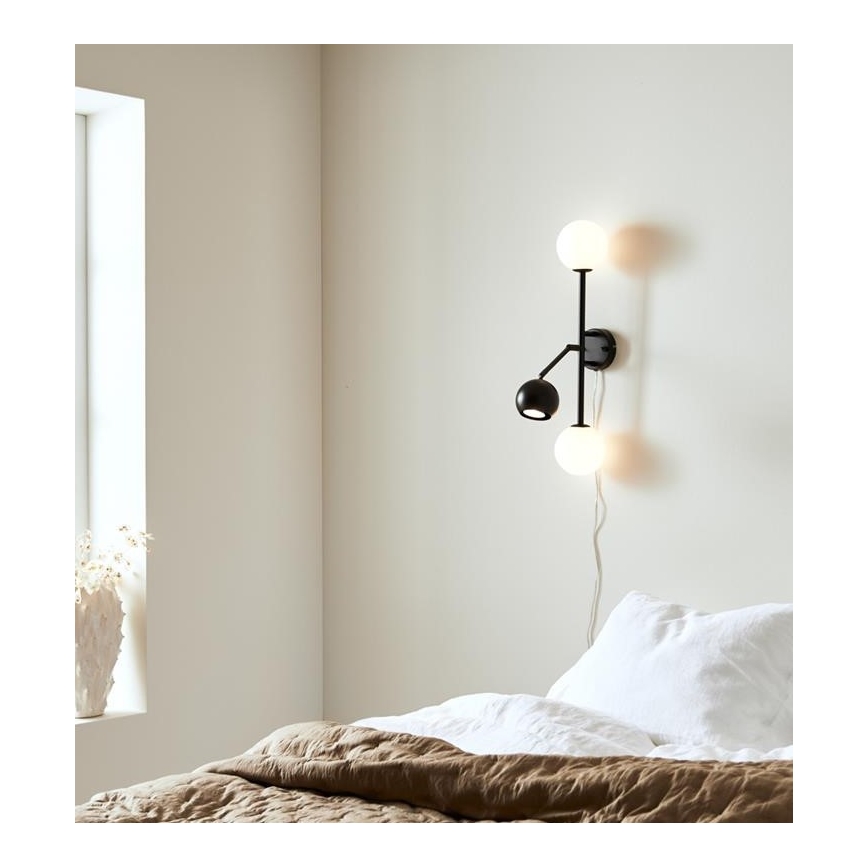 Markslöjd 108255 - Nástenné svietidlo BESIDE 2xG9/20W/230V + 1xGU10/7W/230V čierna