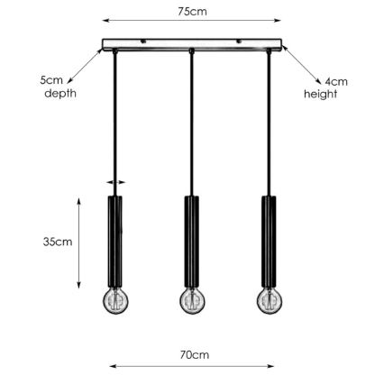 Markslöjd 108261 - Luster na lanku SENCILLO 3xE27/40W/230V zlatá