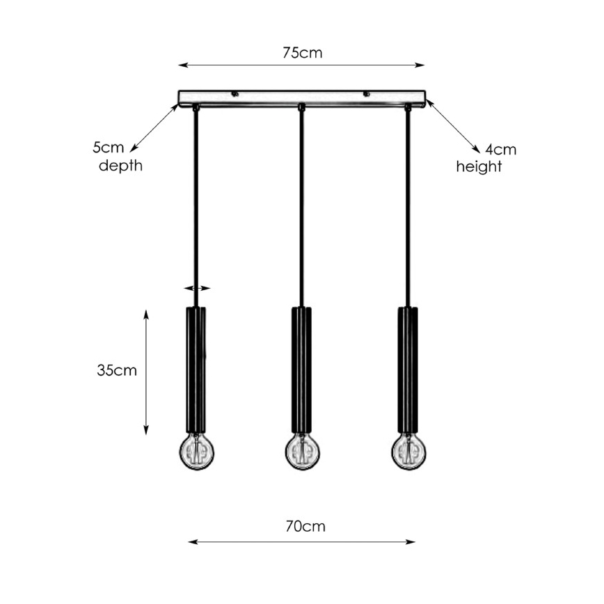 Markslöjd 108261 - Luster na lanku SENCILLO 3xE27/40W/230V zlatá