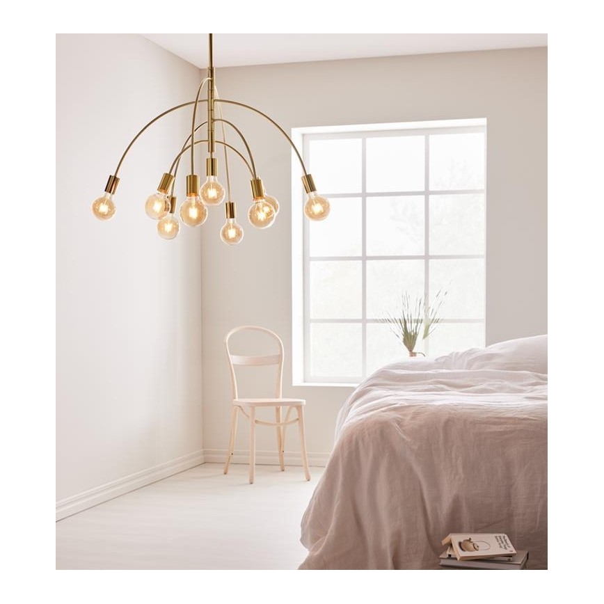 Markslöjd 108289 - Luster na lanku LAVELLO 9xE27/40W/230V zlatá