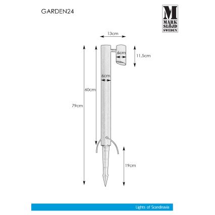 Markslöjd 108485 - LED Vonkajšia lampa GARDEN24 LED/6W/24V 60 cm IP44 čierna