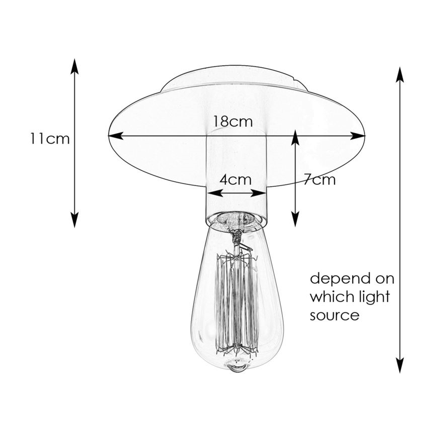 Markslöjd 108540 - Stropné svietidlo PIATTO 1xE27/40W/230V čierna